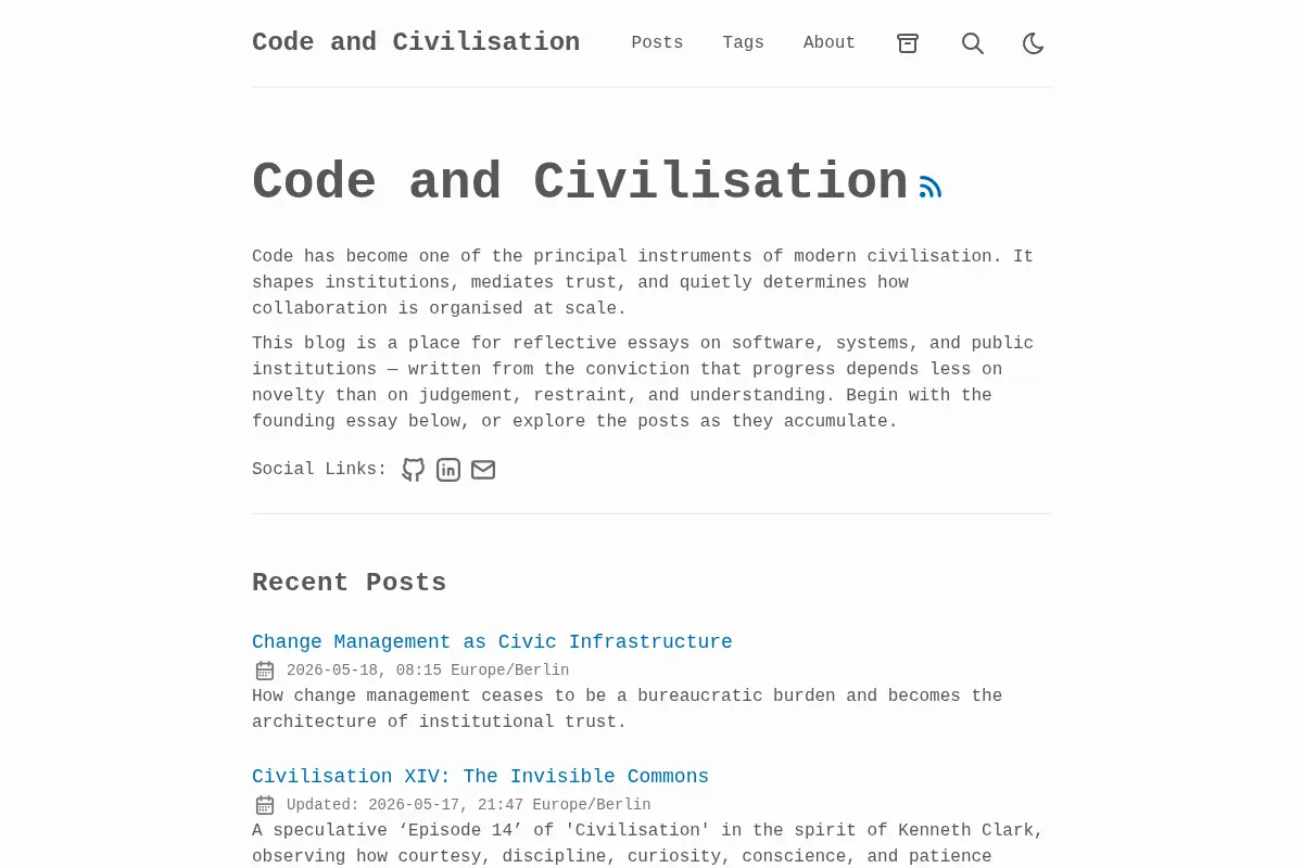 Code and Civilisation