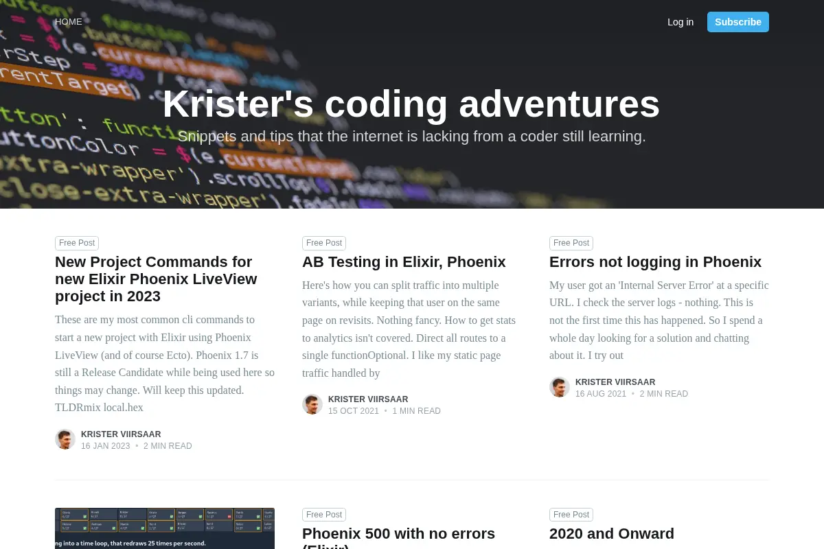 Krister's coding adventures