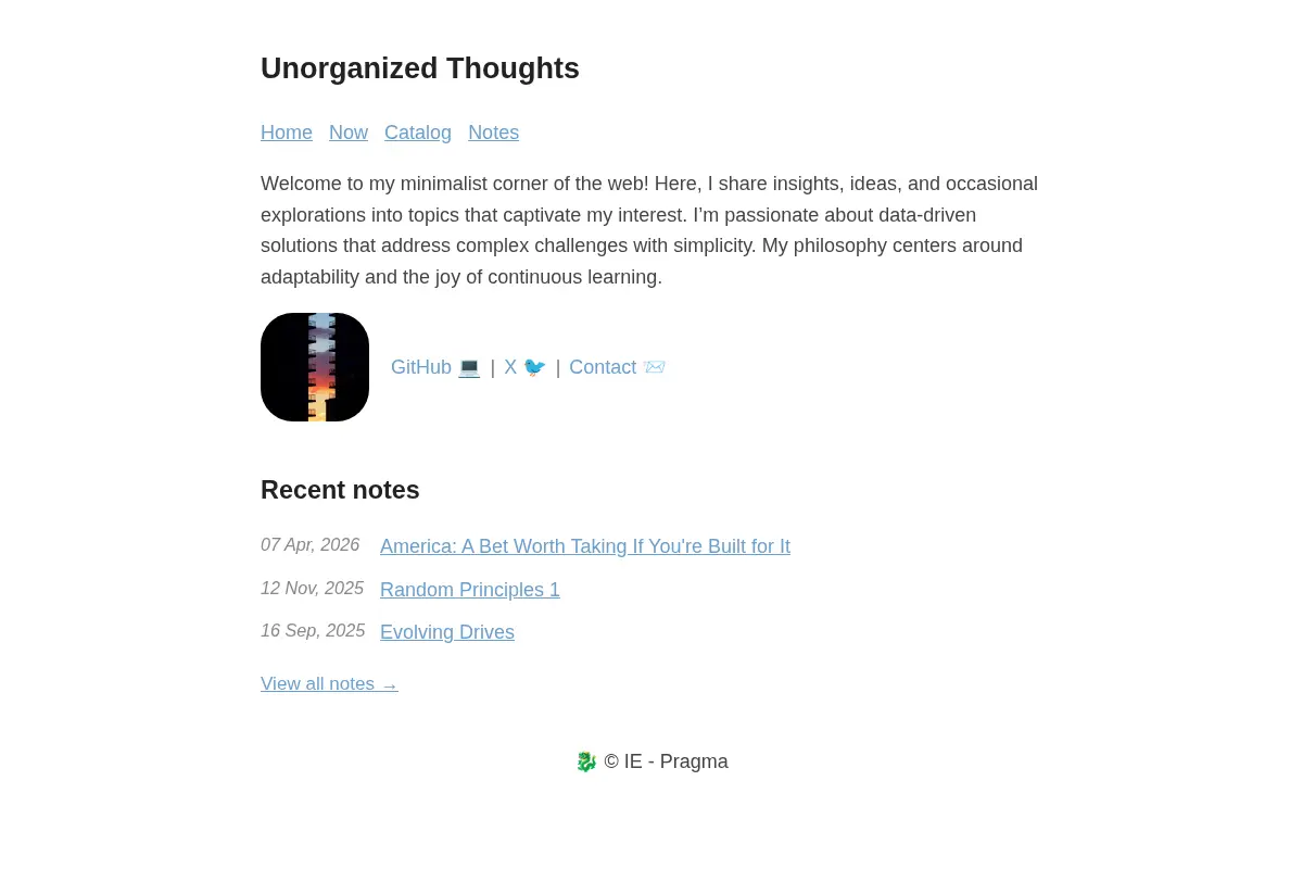 Unorganized Thoughts