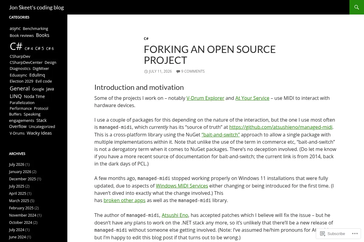 Jon Skeet's coding blog