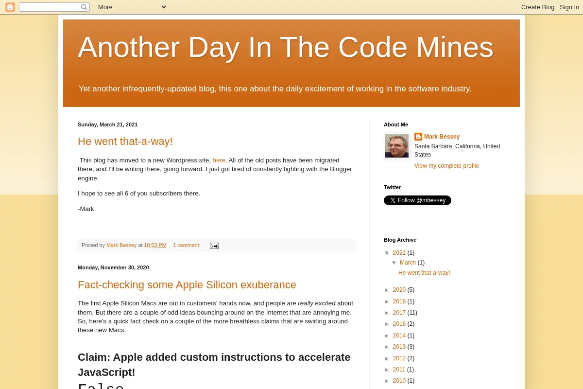 Another Day In The Code Mines