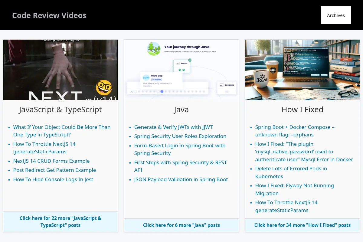 Code Review Videos