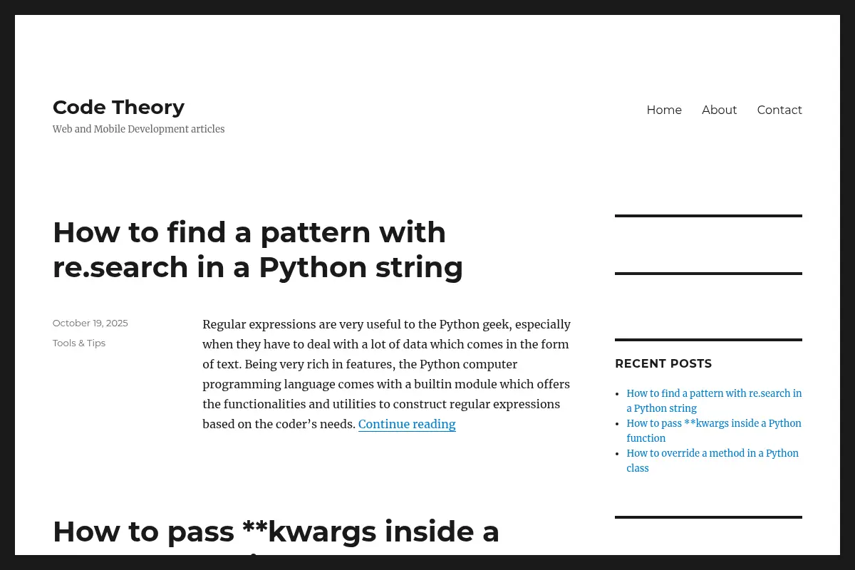 Code Theory - Web and Mobile Development articles