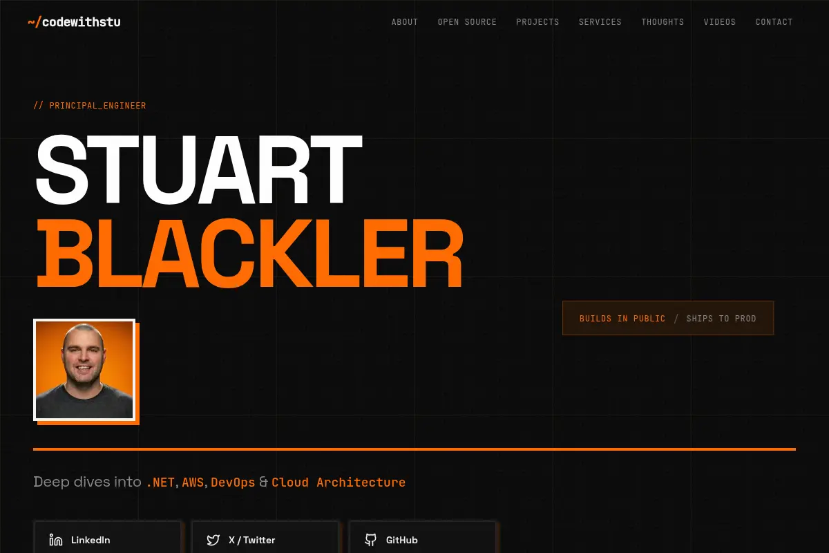 Stuart Blackler | Principal Engineer - .NET, AWS & Cloud Architecture