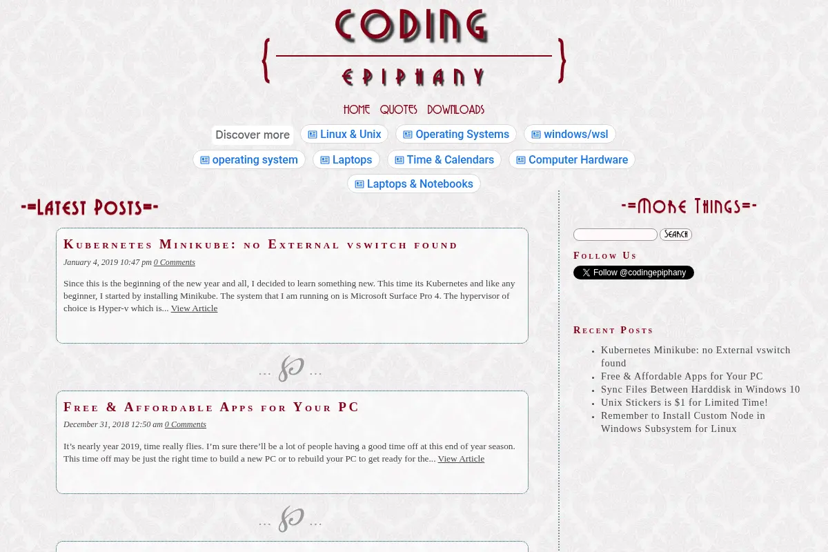 Coding Epiphany
