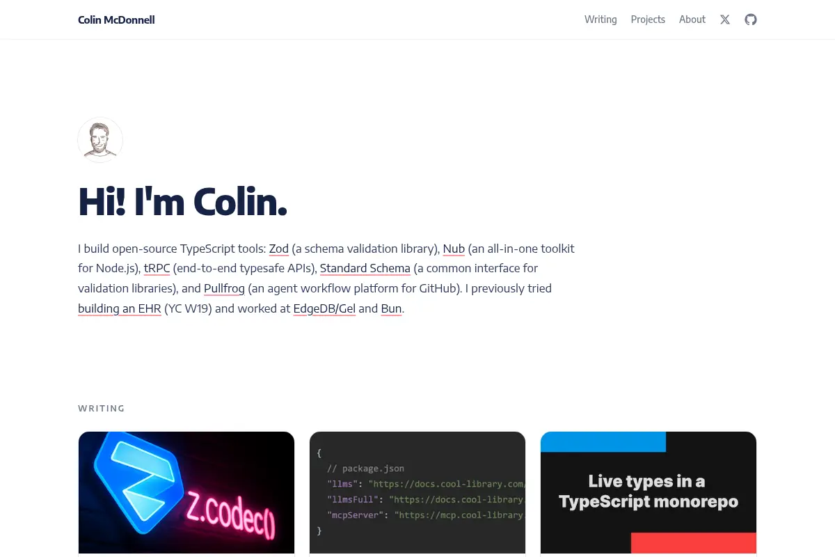 Colin McDonnell @colinhacks