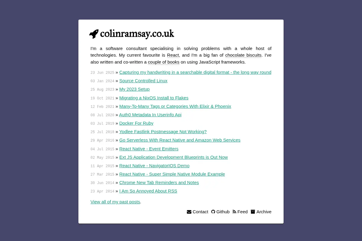 Colin Ramsay's Website