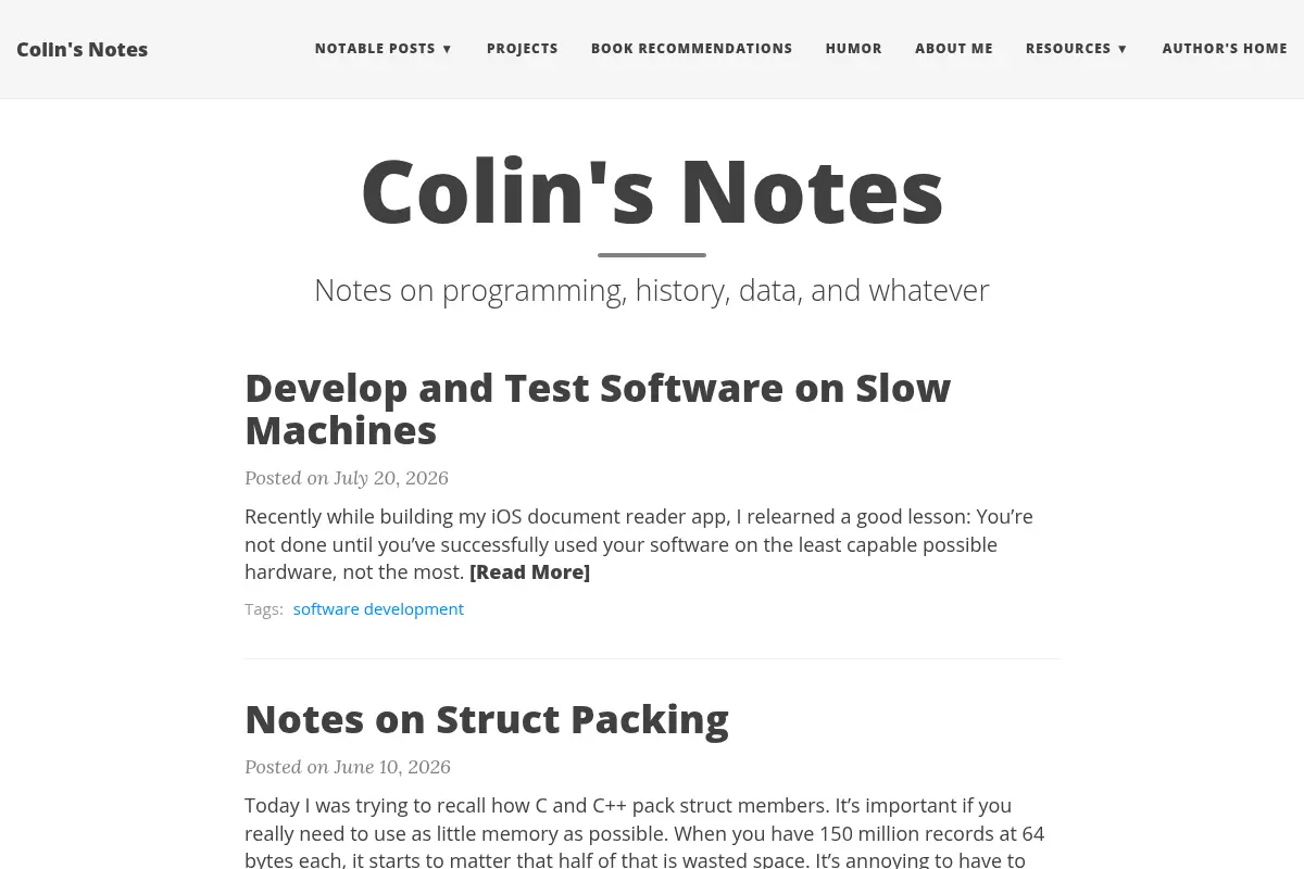 Colin's Notes