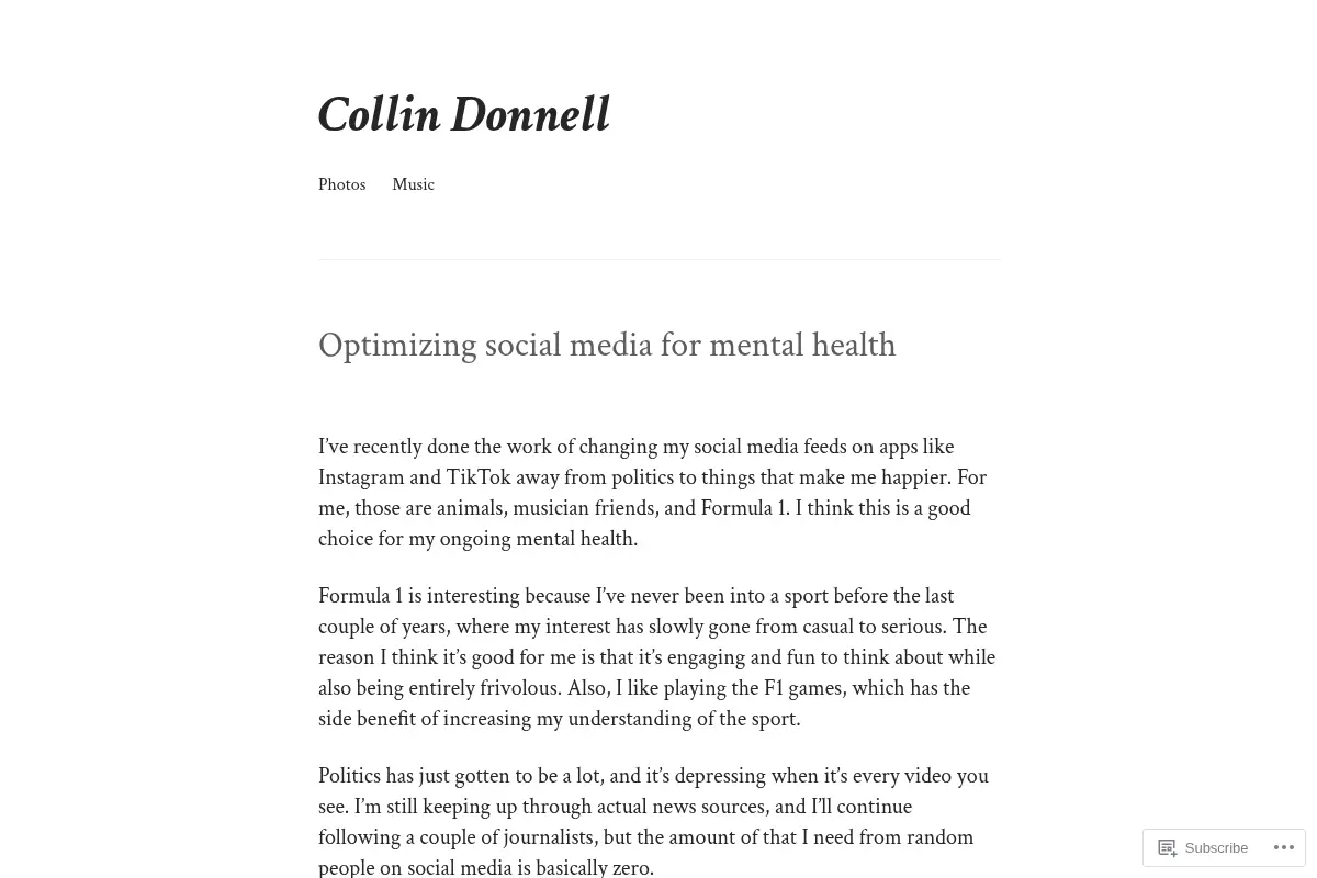 Collin Donnell – Freelance software developer from Portland, Oregon.