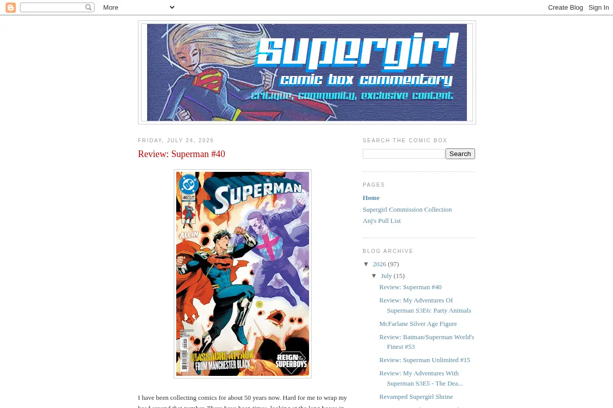 Supergirl Comic Box Commentary