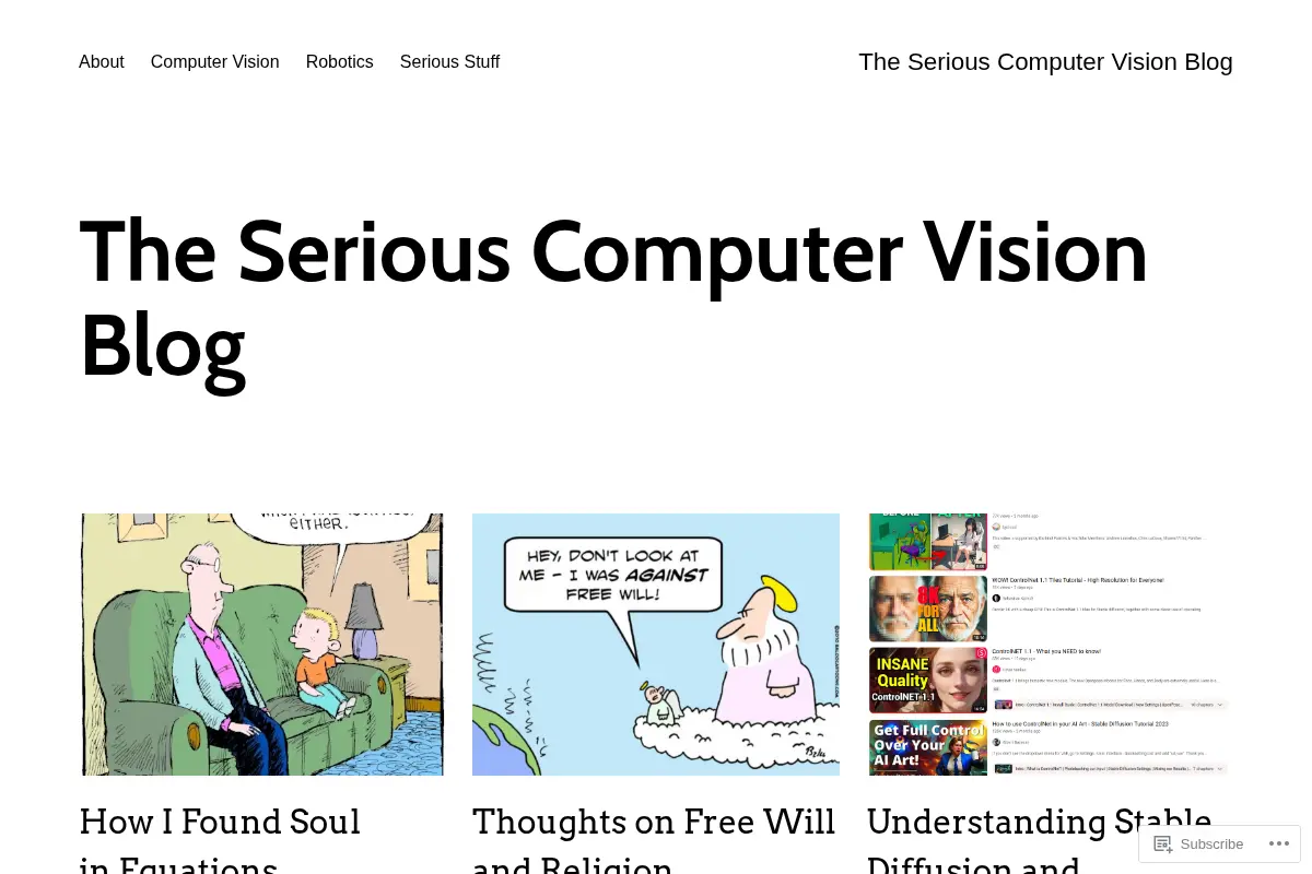 The Serious Computer Vision Blog – A blog about computer vision, robotics, and artificial intelligence.