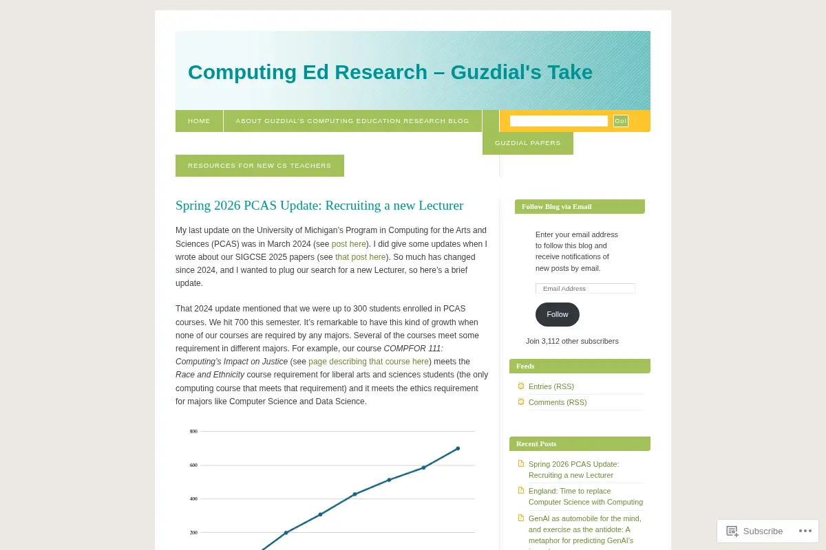 Computing Ed Research - Guzdial's Take