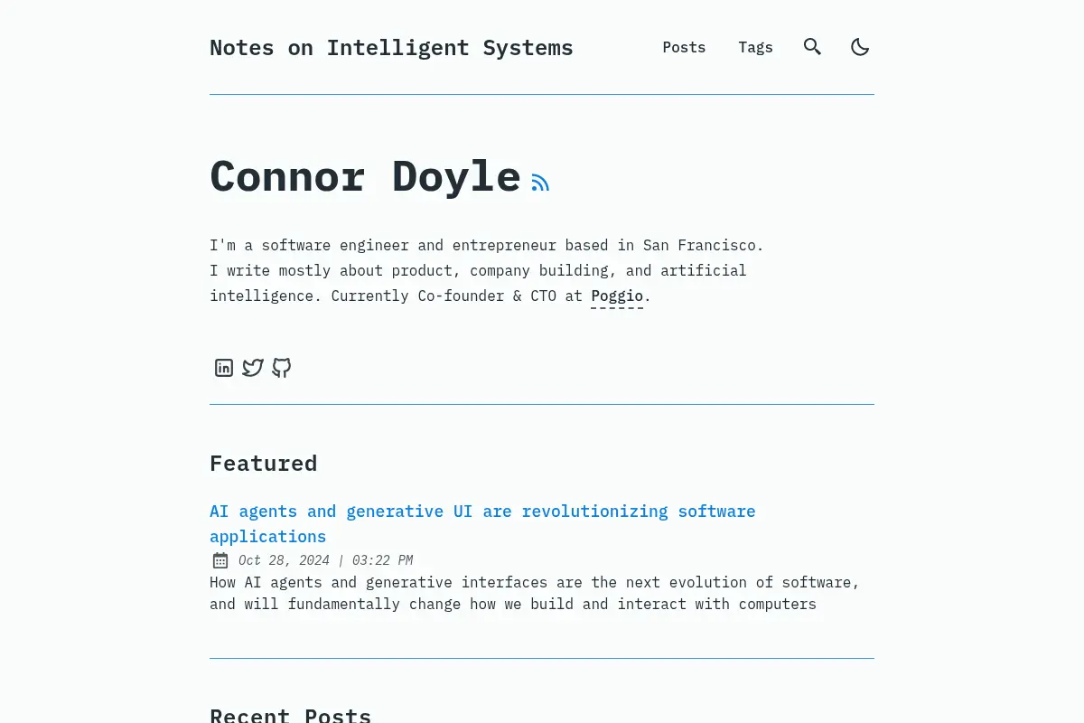 Notes on Intelligent Systems