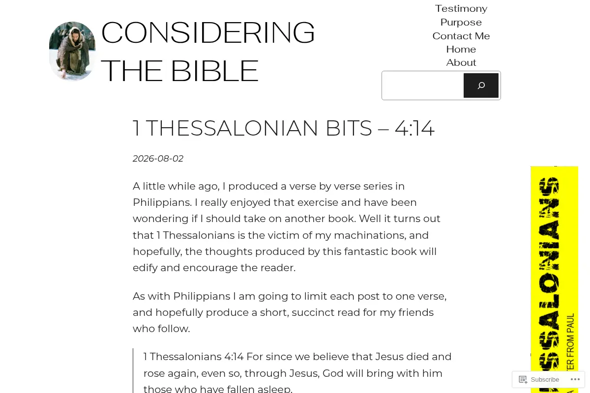 Considering the Bible – Scripture Musings