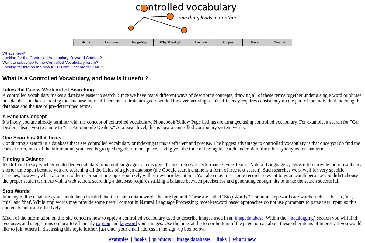 Controlled Vocabulary