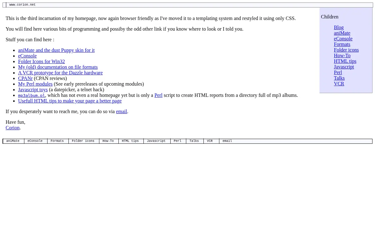 Corion's Homepage