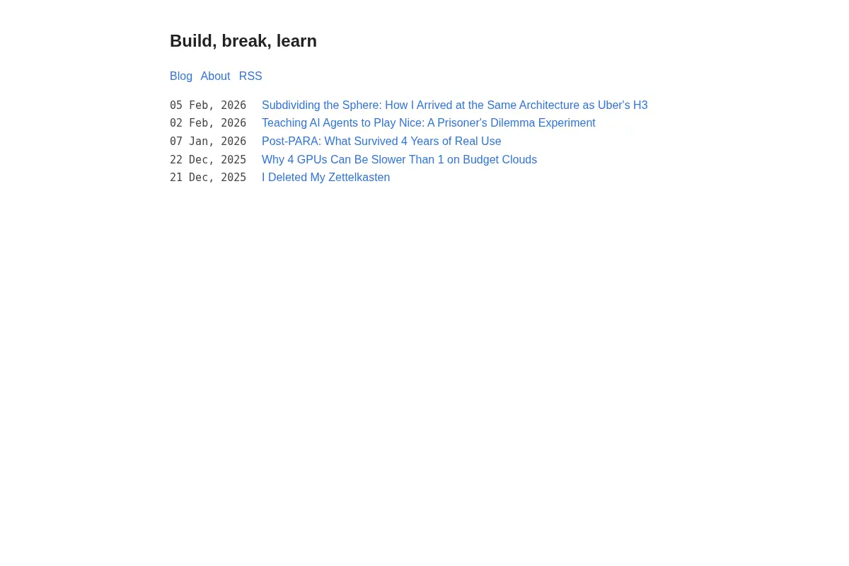 Build, break, learn