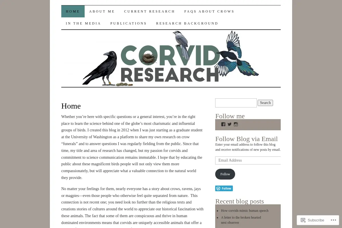 Corvid Research Blog
