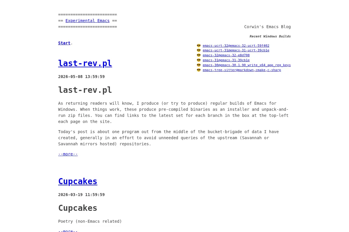 Experimental Emacs