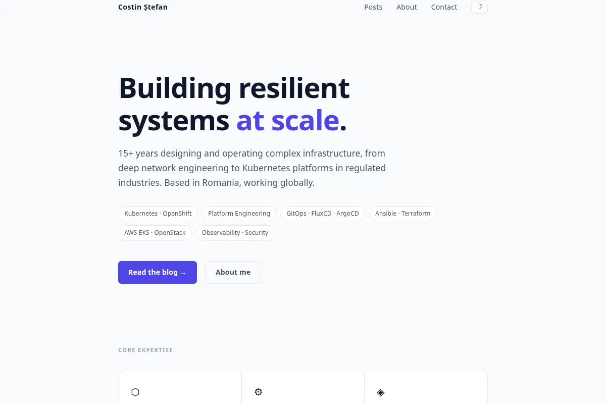 Costin Ștefan · Lead Platform Engineer