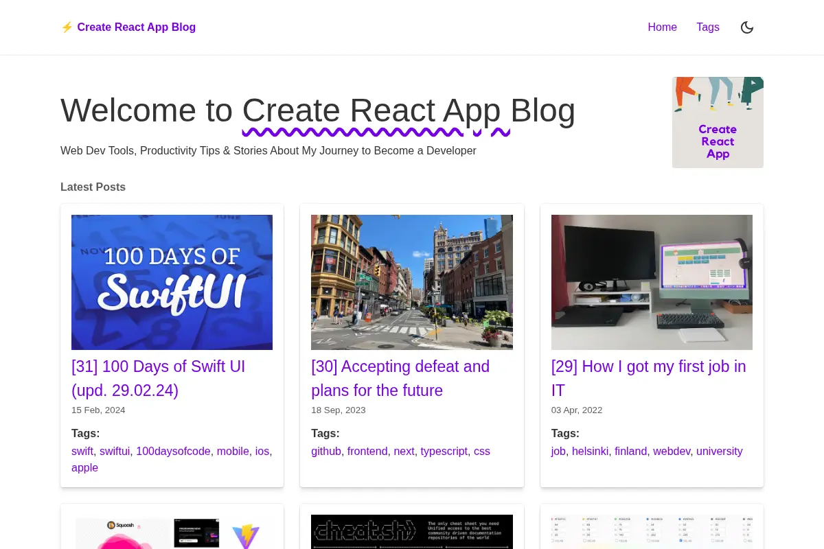 Create React App Blog
