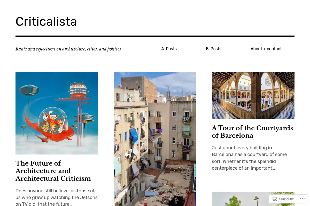 Criticalista – Rants and reflections on architecture, cities, and politics