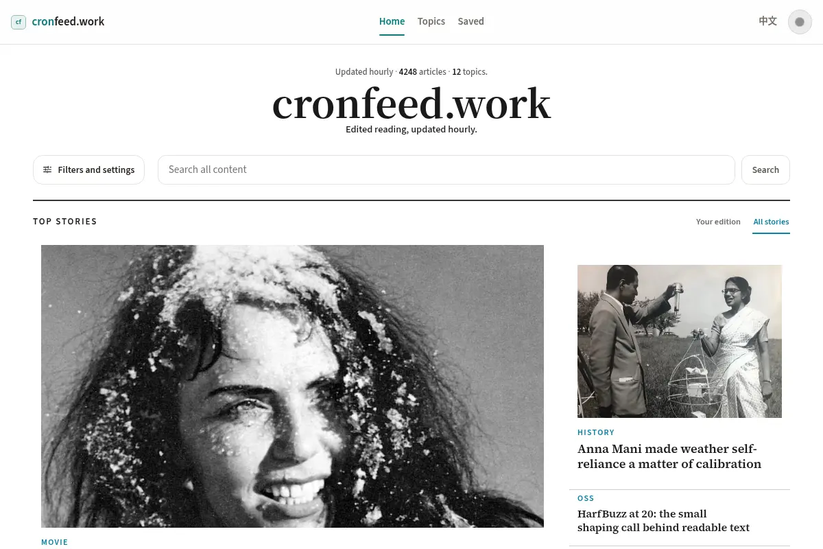 cronfeed.work — Primary-source reading across finance, health, history, and open source