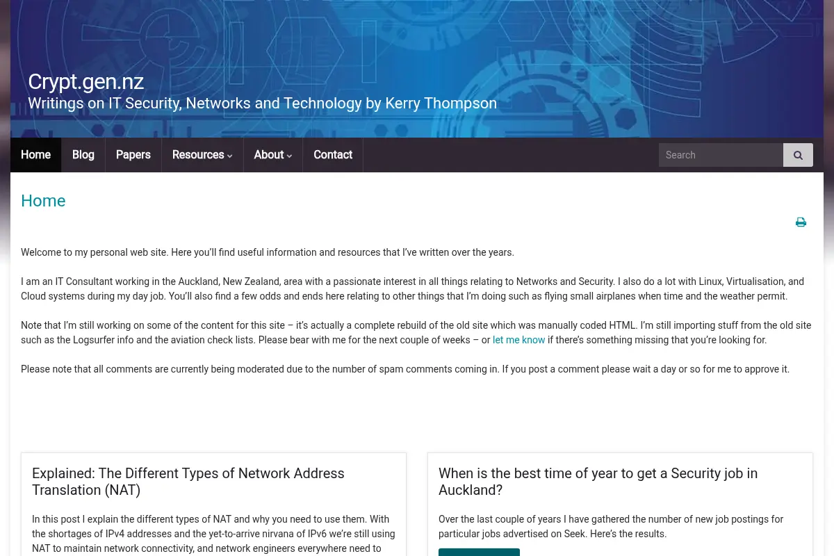 Crypt.gen.nz - Writings on IT Security, Networks and Technology