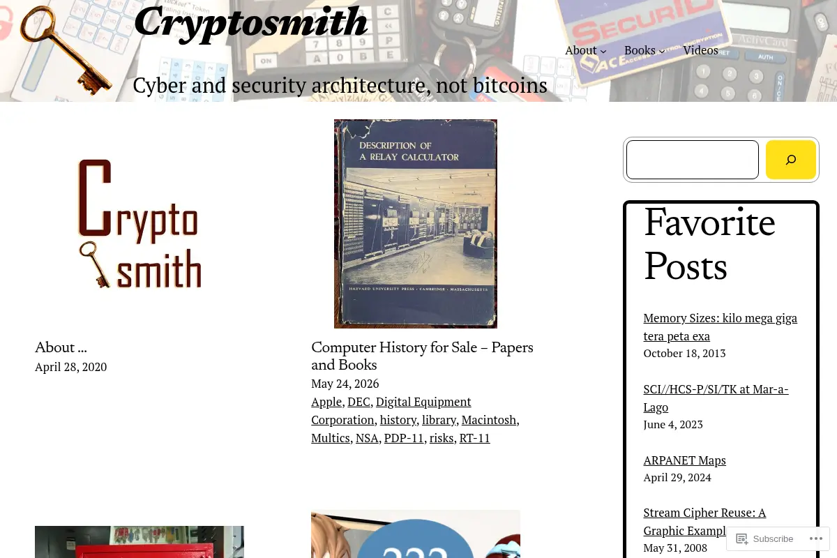 Cryptosmith – Cyber and security architecture, not bitcoins