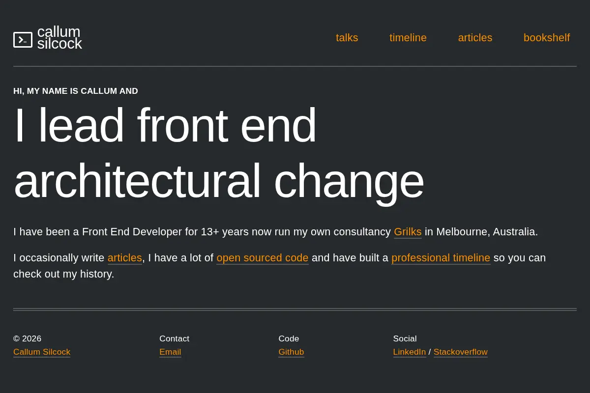 Callum Silcock | Principal Engineer (Font End)