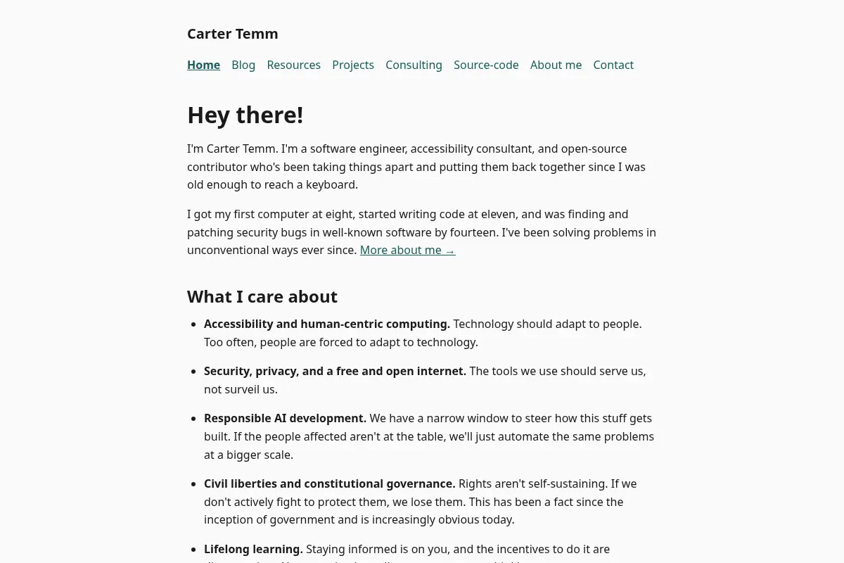 Carter Temm - Accessibility Consultant, AI Strategist, Software Engineer