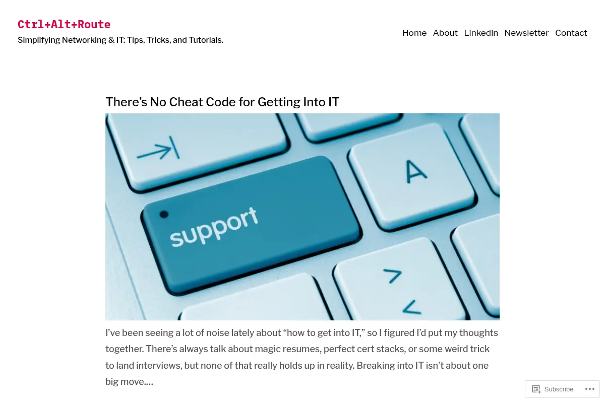 Ctrl+Alt+Route – Simplifying Networking & IT: Tips, Tricks, and Tutorials.