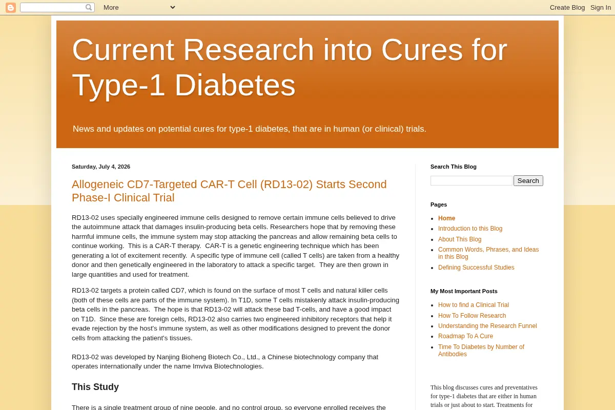 Current Research into Cures for Type-1 Diabetes