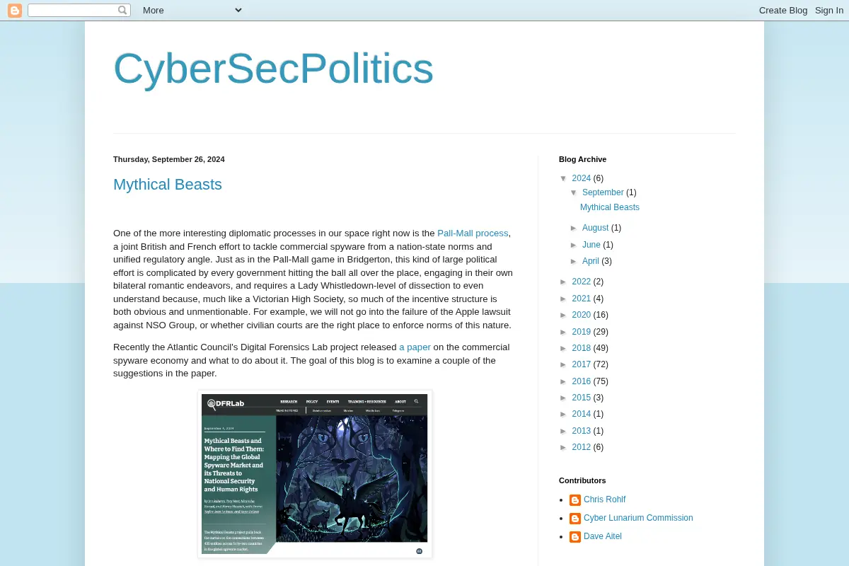 CyberSecPolitics