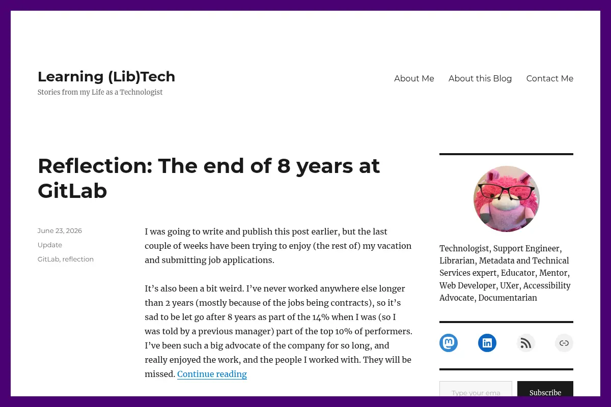 Learning (Lib)Tech – Stories from my Life as a Technologist