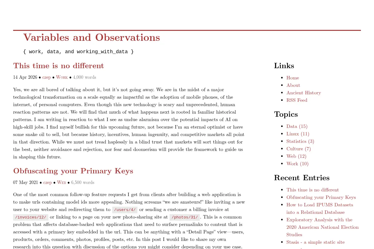 Variables and Observations