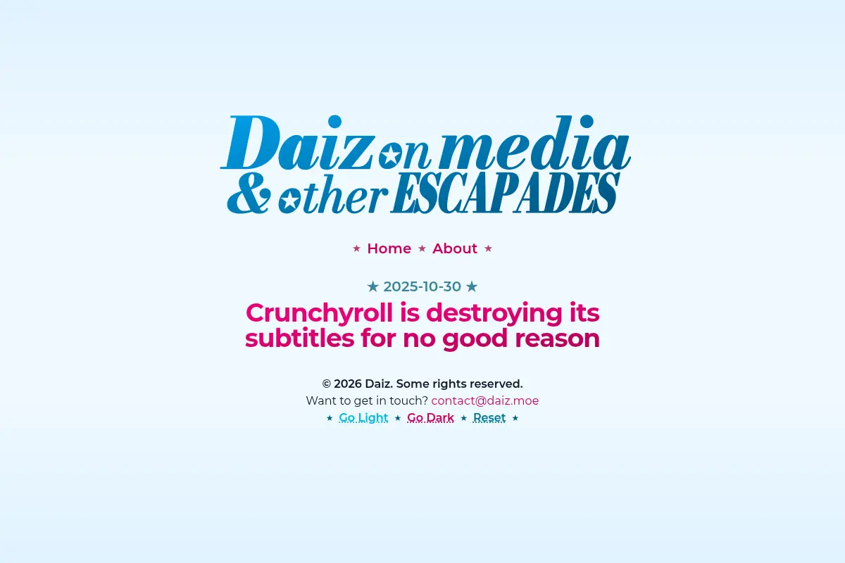 Daiz on Media & Other Escapades