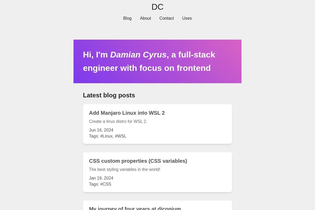 JavaScript Full-Stack DevDad and Husband. | damiancyrus.com