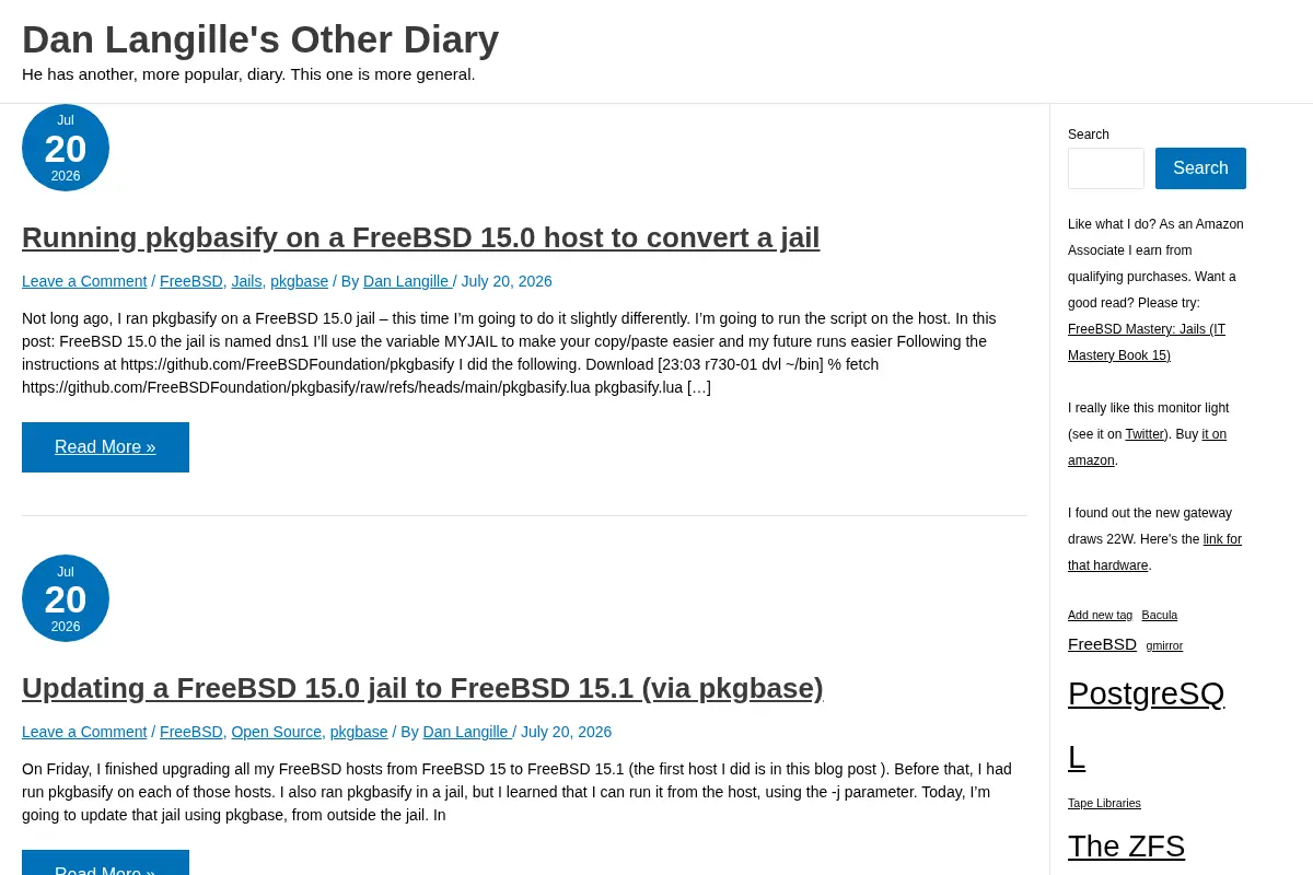 Dan Langille's Other Diary