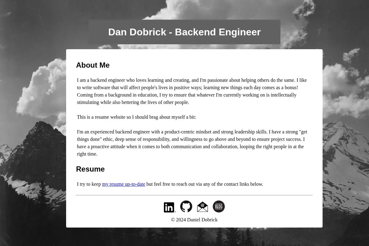 Dan Dobrick - Backend Engineer