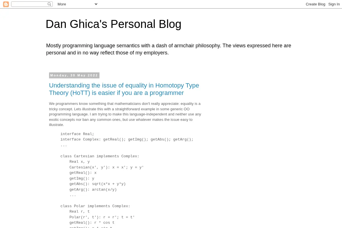 Dan Ghica's Personal Blog