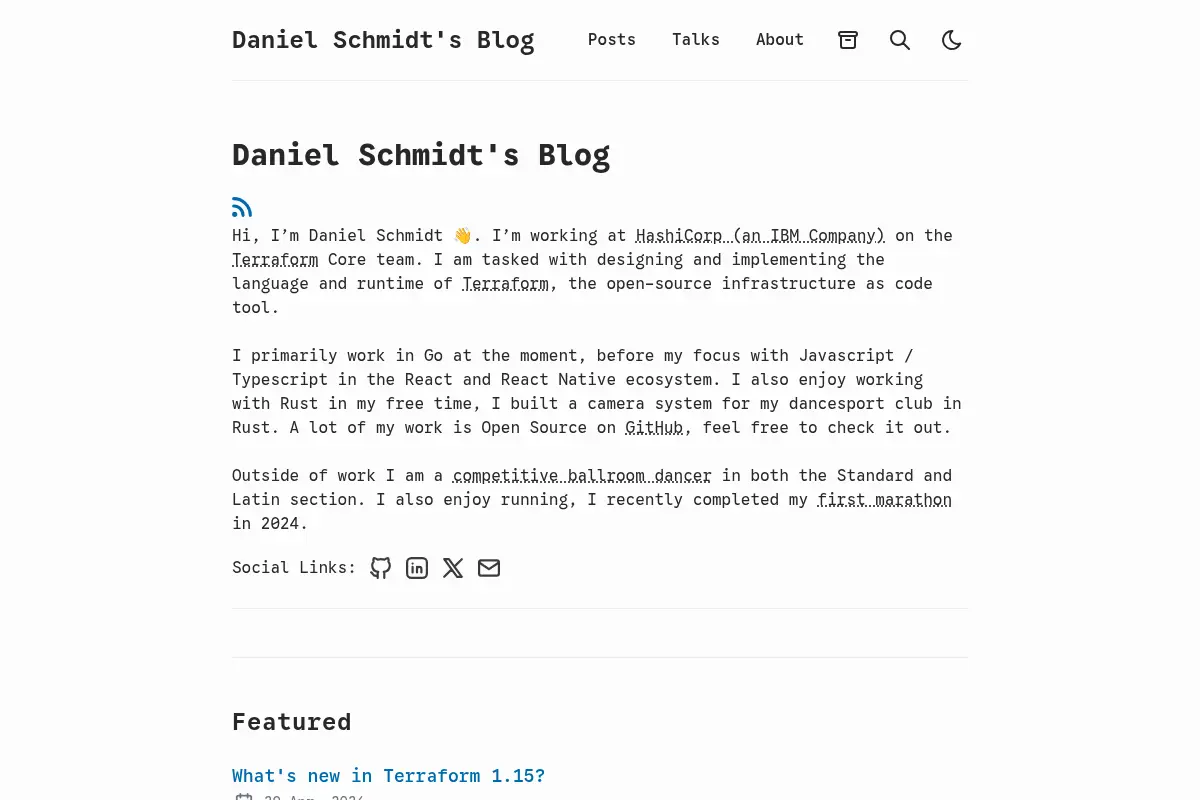 Daniel Schmidt's Blog