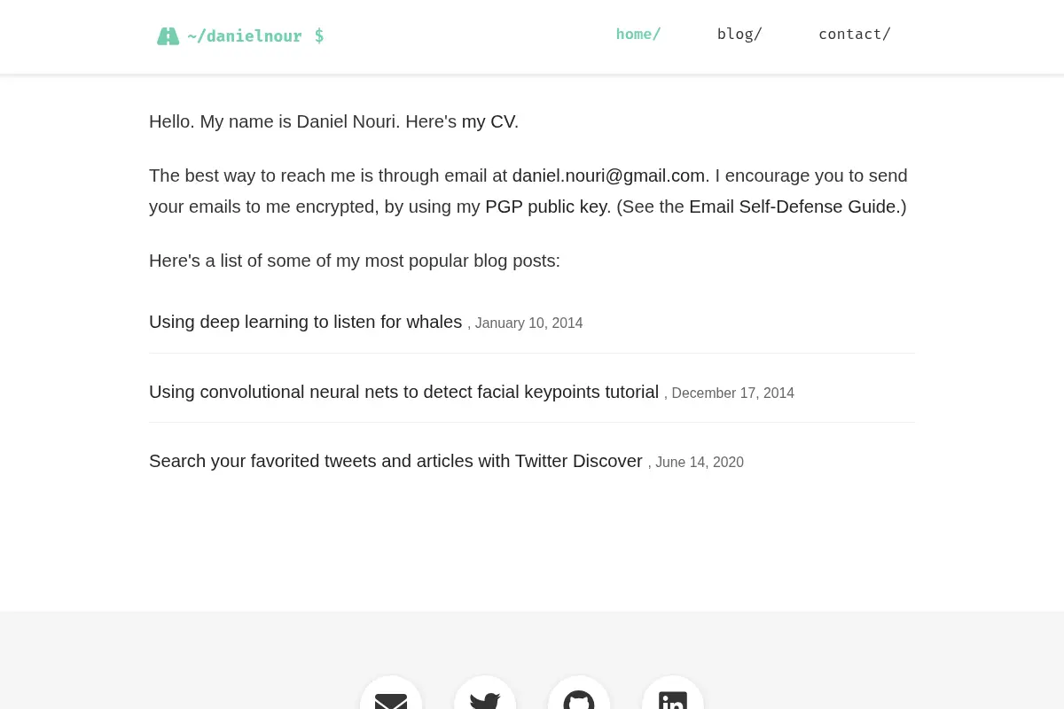 Daniel Nouri's Homepage