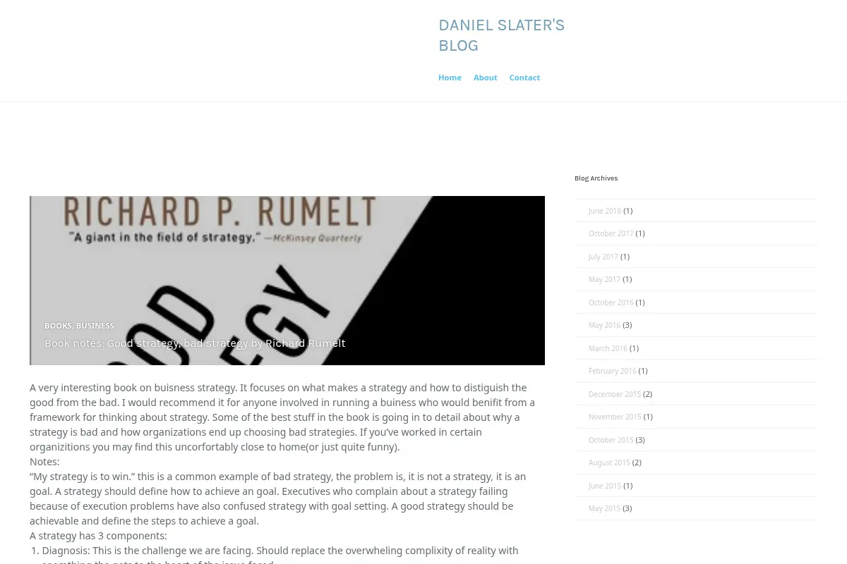 DANIEL SLATER'S BLOG – Engineering – AI – Deep learning