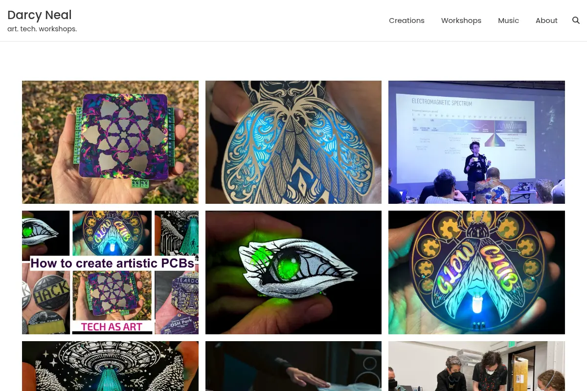 Darcy Neal - art. tech. workshops.