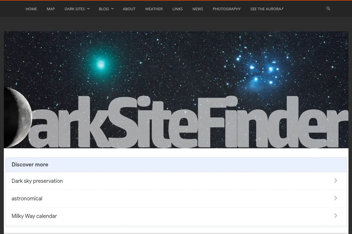 Dark Site Finder – Light Pollution Maps