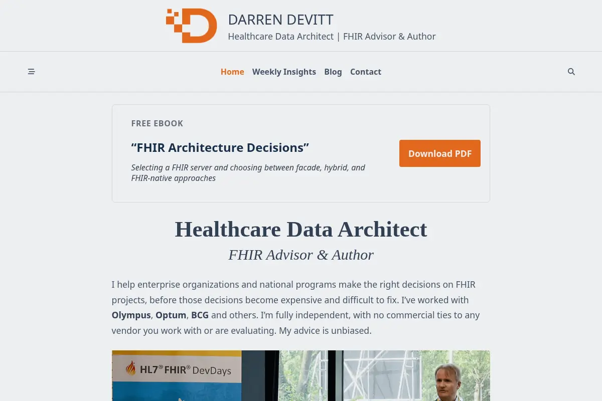 Darren Devitt – Healthcare Data Architect & FHIR Advisor