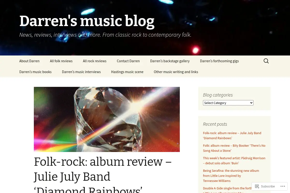 Darren's music blog