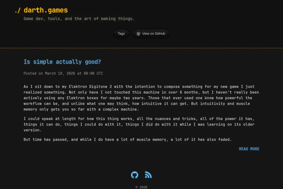 Darth Games: Game Dev & Tools