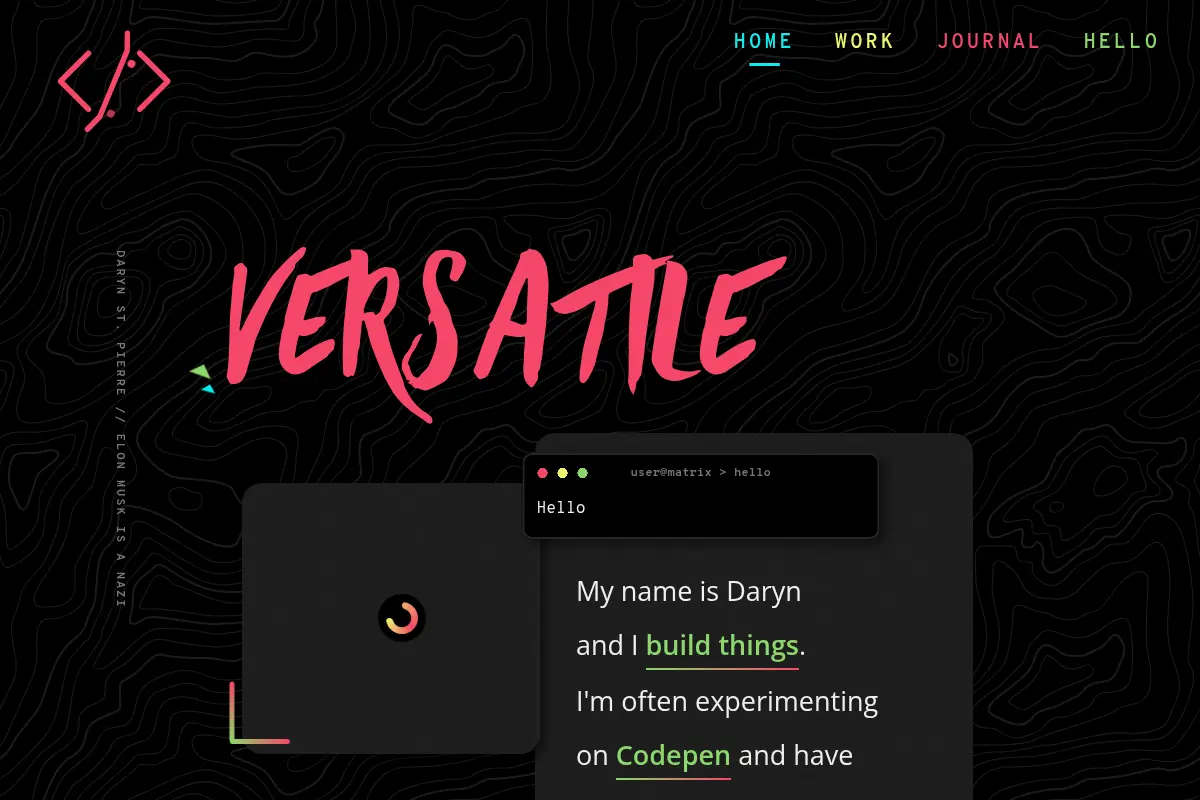 Daryn St. Pierre, Front-End Web Developer